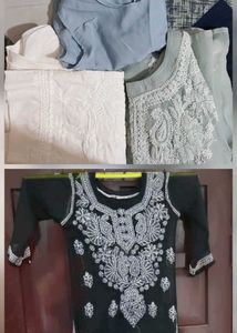 Embroidered Kurta Set Black & Grey Combo