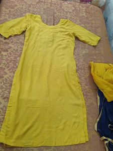 Yellow Kurta with Palazzo and Dupatta Set
