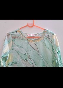 Stylish Kurta with Embellished Neckline