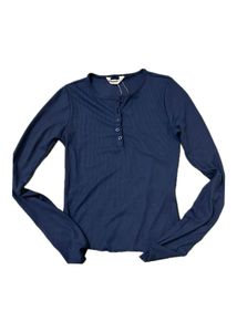 Textured Ribbed Notch Neck FullSleeve Top