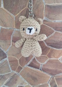 Handmade Crochet Teddy Bear Keychain