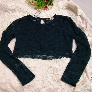 Black Laceh&amp;m Long Sleeve Top