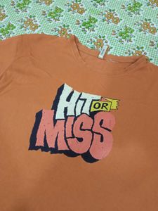 xxl Orange "Hit or Miss" Graphic T-Shirt