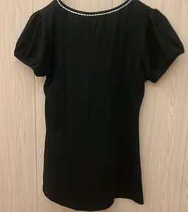 Korean Square Neck Top with Button Details