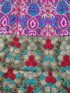 Pink &amp; Blue Embroidered Kurta Set