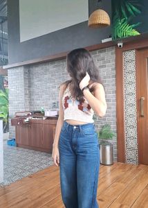 Crochet Crop Top with Jeans