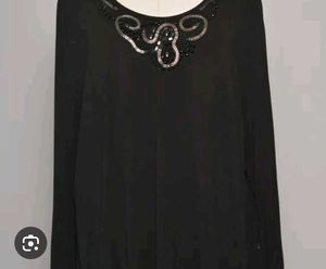 Very Beautiful Silm Sequence Black Top