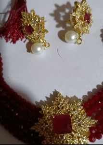 Red Beaded Choker Set