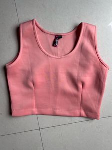 Pink Cropped Sleeveless Top