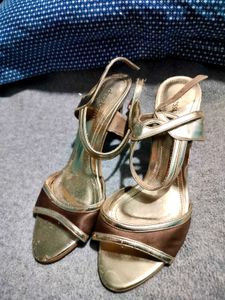 Gold Strappy Heels
