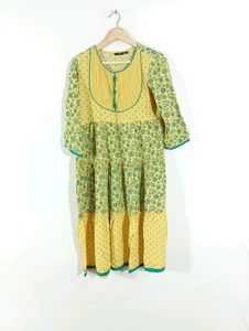 Yellow Printed Casual Kurta (Women)