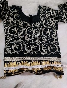 Designer Black &amp; Gold Lehenga Choli