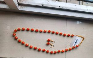 Red Beaded Necklace &amp; Earring Set