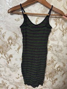 Striped Spaghetti Strap Mini Dress
