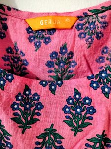 Gerua Pink💗 Printed Fit &amp; Flare anarkali kurta