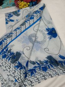 Beautiful Blue Floral saree