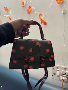 Strawberry Print Mini Bag
