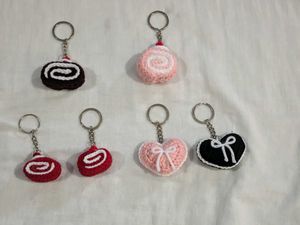 Handmade Crochet Keychain set 6pc