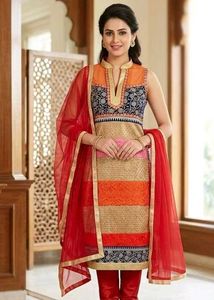 Vibrant Striped Kurta Set with Dupatta