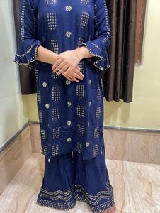 Navy Blue Sharara Set Of 2