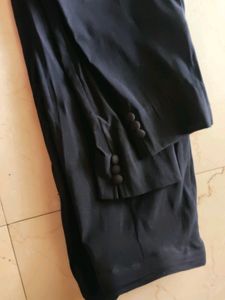 Black Cotton Blend Women Trouser