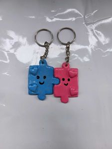 Cute Puzzle Piece Couple Keychains