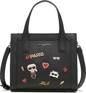 Karl Lagerfeld Black Croc Tote Bag