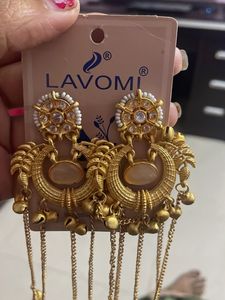 Kashmiri earrings Gold Tone Dangle Earring