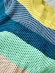 Retro Striped Crop Top