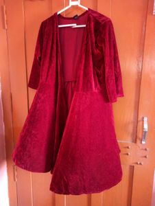Red Velvet Shrug Dress