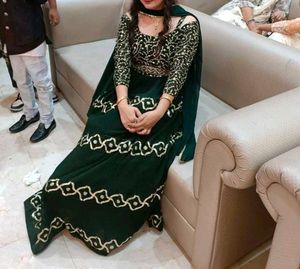 Elegant Emerald heavy gown with dupatta