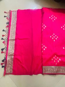 Beautiful Pink Banarasi Silk Saree