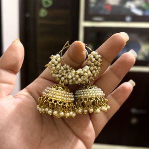Pearl Jhumka Earrings