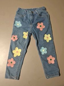 Cute Floral Jeans for Girls