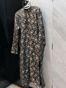 Men's Black Brocade Kurta