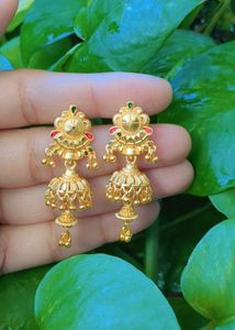Gold Plated Traditional Jhumka Earrings For Women