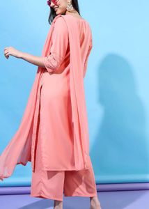 Elegant Peach Embroidered Kurta Set with Dupatta