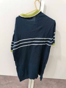 John Players Navy Striped Polo Shirt