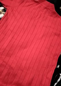 Coral Knit Mock Neck Top women