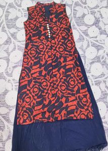 Stylish Red & Navy gown