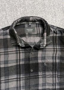 EQ:IQ SportBlack &amp; Grey Plaid Corduroy Shirt