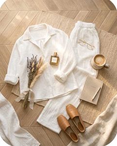 Comfy Textured White Button-Up Shirt