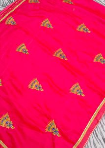 pink colour saree