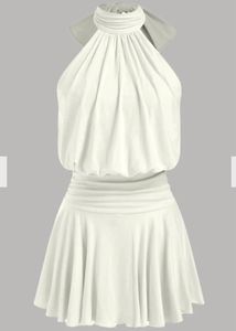 Chic Halter Neck Ruched Mini Dress