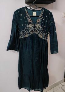 Pantaloons Teal Festive Kurta Dress