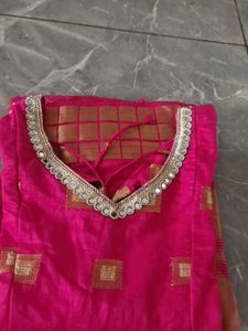 Beautiful Pink &amp; Gold Ethnic Anarkali Kurti