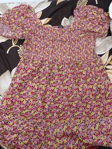 Floral Smocked Puff Sleeve Dress