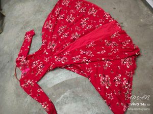 Red Floral Print Maxi Dress