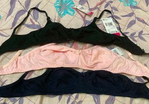 Pack of 3 Bras - Black, Pink & Navy
