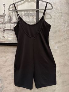 Sleek Black Camisole Romper